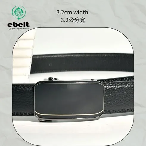 [香港品牌 EBELT] EBM 168 自動扣頭層牛皮真皮皮帶 Autolocked buckle Top Grain Napa leather belt 3.2cm