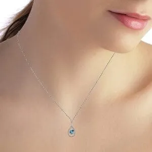 0.3 Carat 14K Solid White Gold Give Me Liberty Blue Topaz Necklace