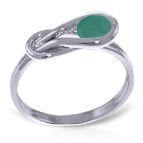 0.65 Carat 14K Solid White Gold Ring Natural Emerald