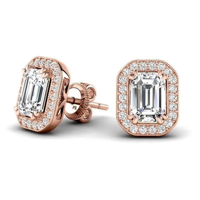 0.75-5.15 CT Round & Emerald Cut Lab Grown Diamonds - Stud Earrings