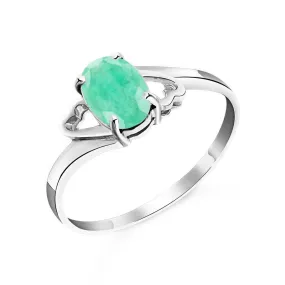 0.75 Carat 14K Solid White Gold Rings Natural Emerald