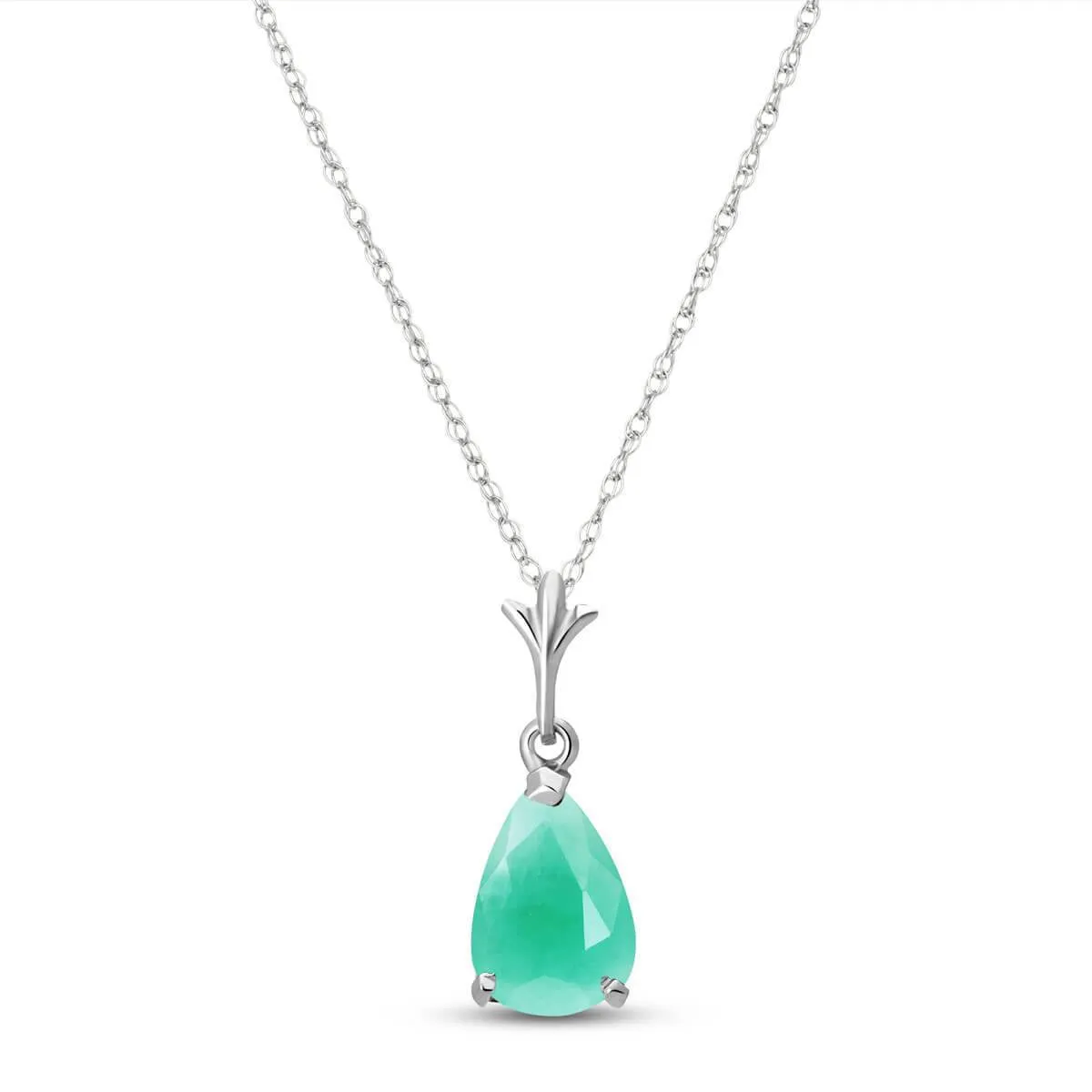 1 Carat 14K Solid White Gold Southway Emerald Necklace