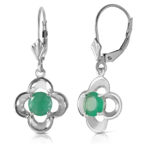 1.1 Carat 14K Solid White Gold Persuasion Emerald Earrings