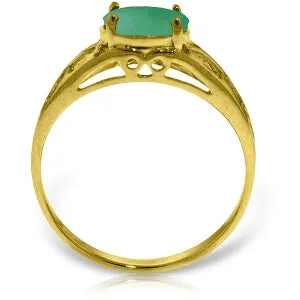 1.15 Carat 14K Solid Yellow Gold Filigree Ring Natural Emerald