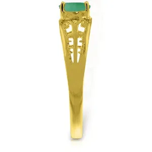 1.15 Carat 14K Solid Yellow Gold Filigree Ring Natural Emerald