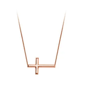 14K Downward Cross Necklace Chain 18 inch