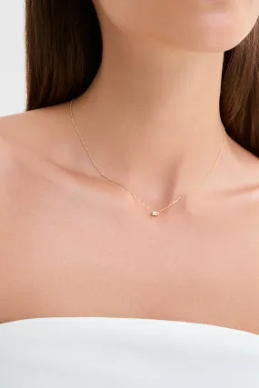 14k Gold Firenze Baguette Pendant Necklace