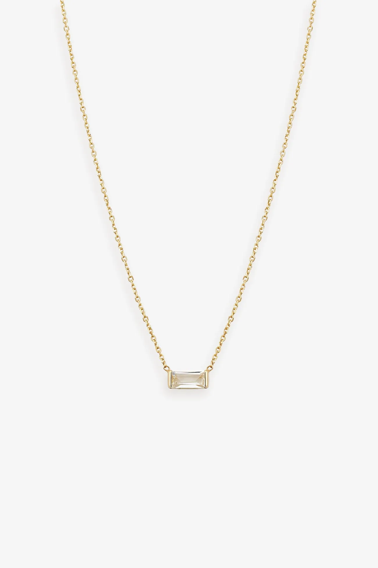 14k Gold Firenze Baguette Pendant Necklace