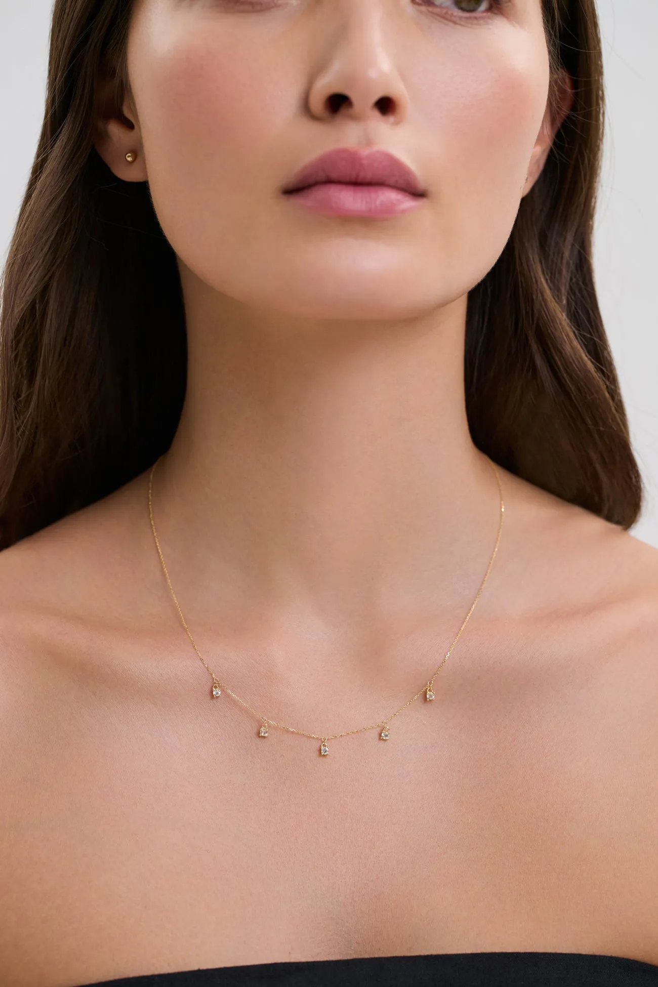 14k Gold Sparks Dangle Necklace