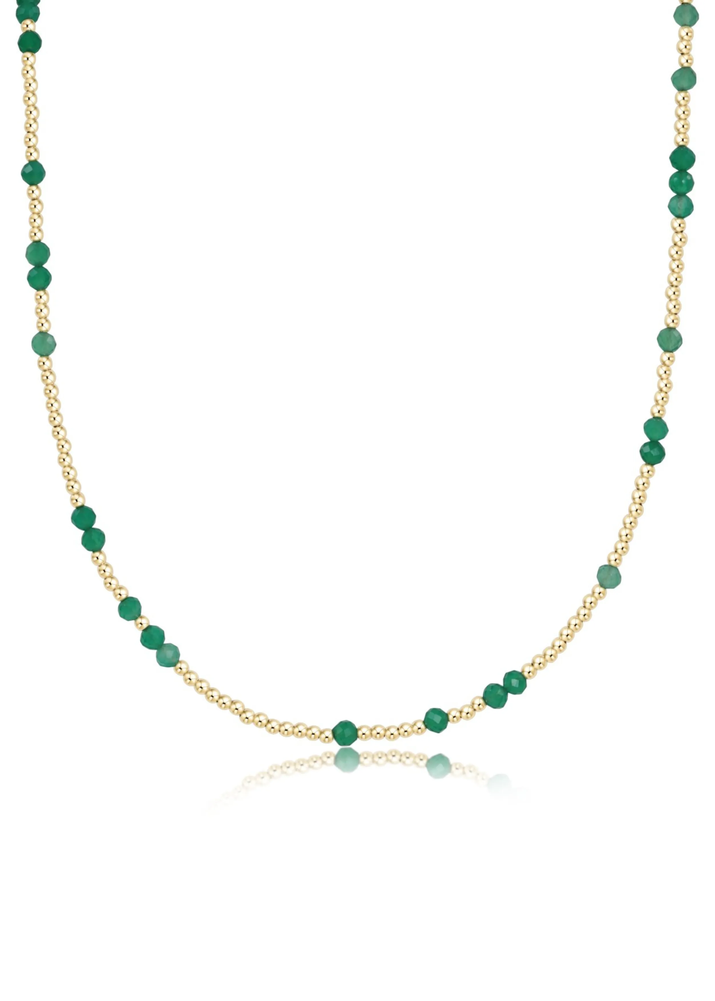 15" Choker Hope Unwritten Gemstone - Green Onyx