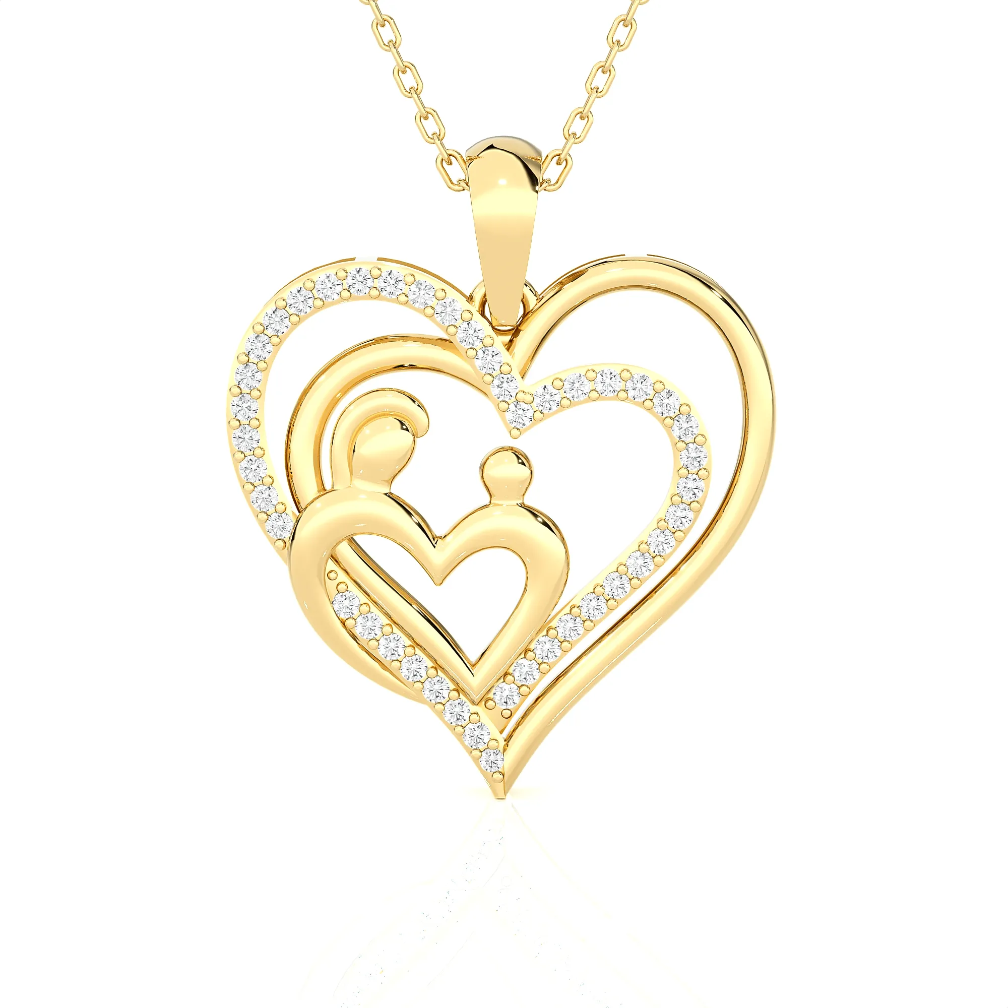 1/6  ctw Round Lab Grown Diamond Heart Pendant