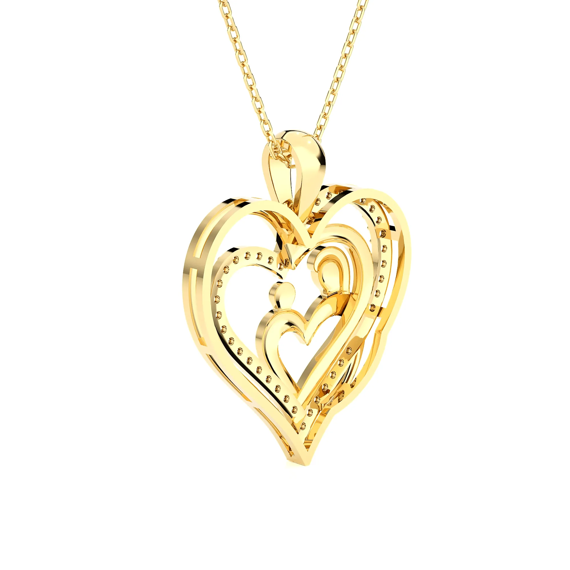 1/6  ctw Round Lab Grown Diamond Heart Pendant