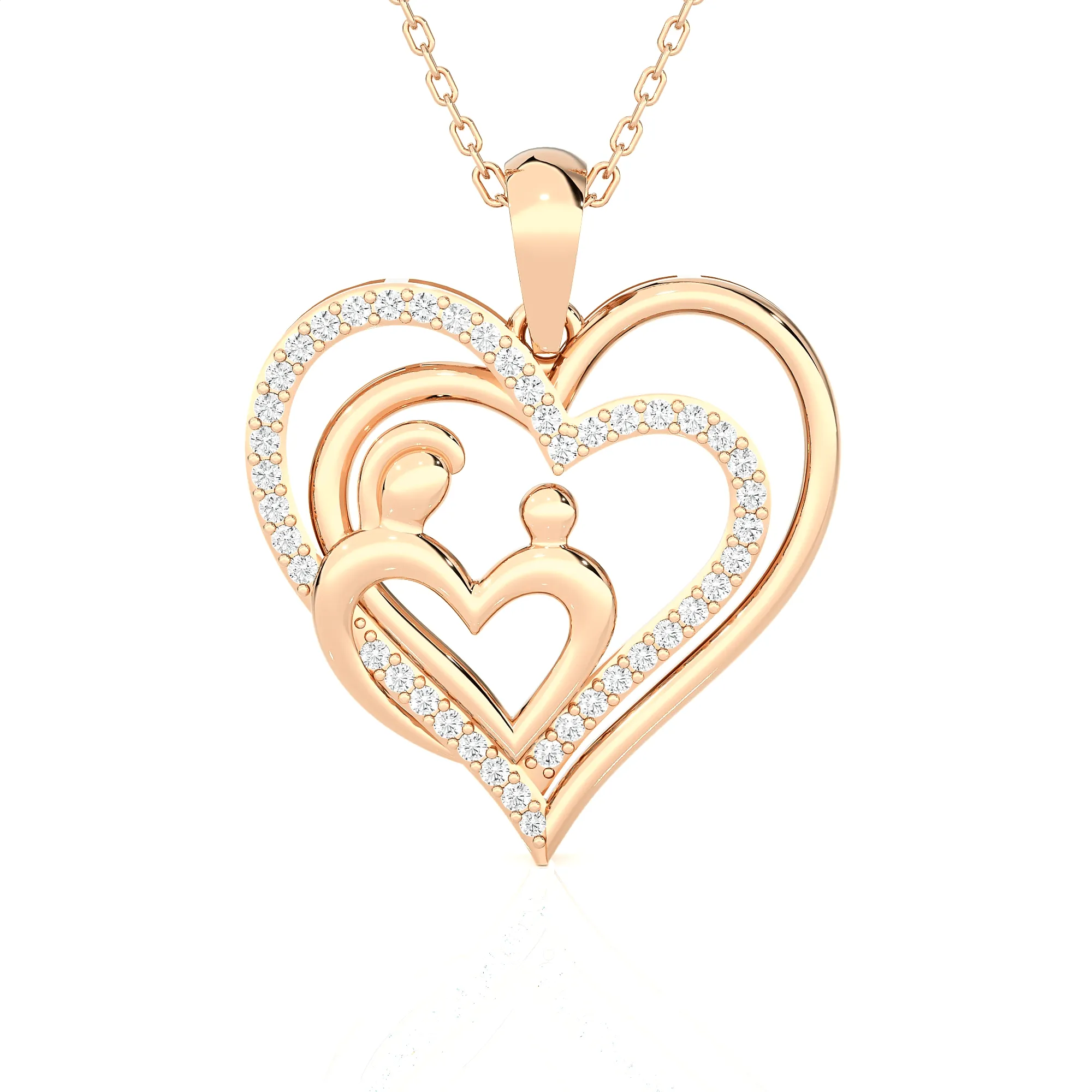 1/6  ctw Round Lab Grown Diamond Heart Pendant