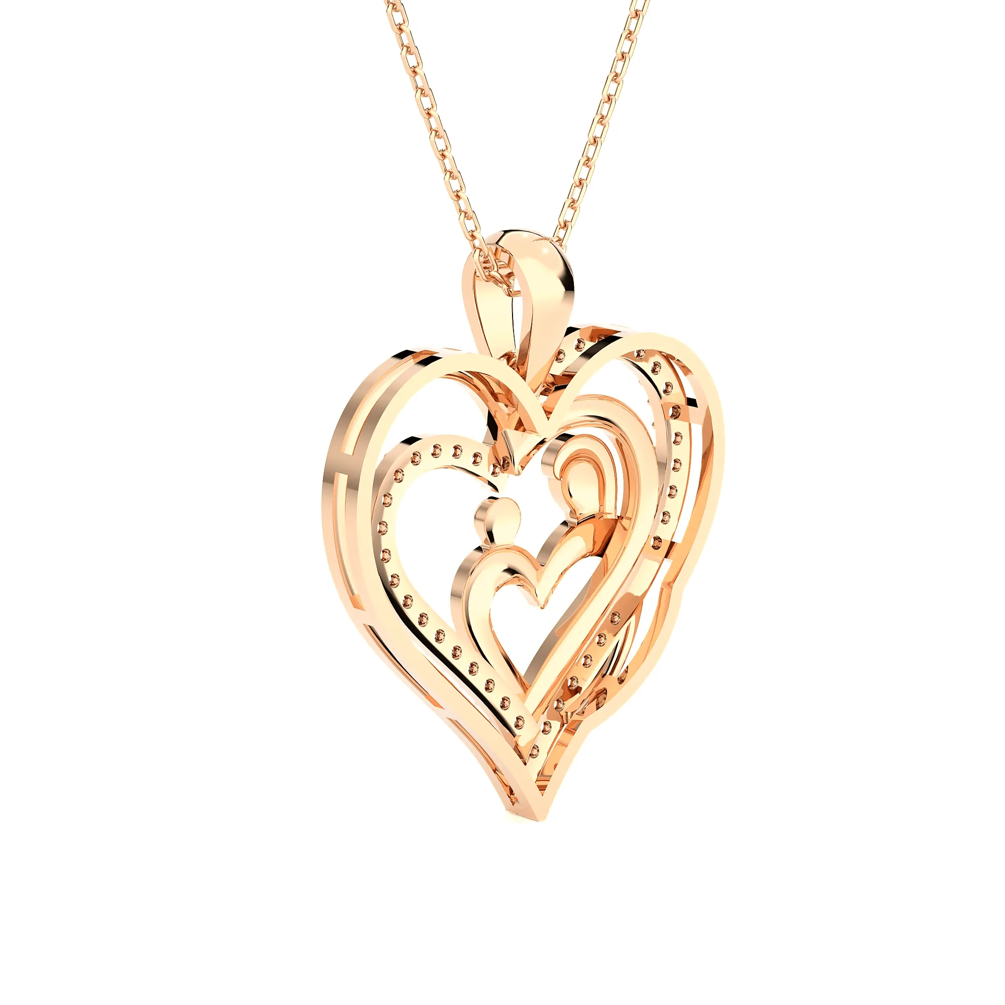 1/6  ctw Round Lab Grown Diamond Heart Pendant