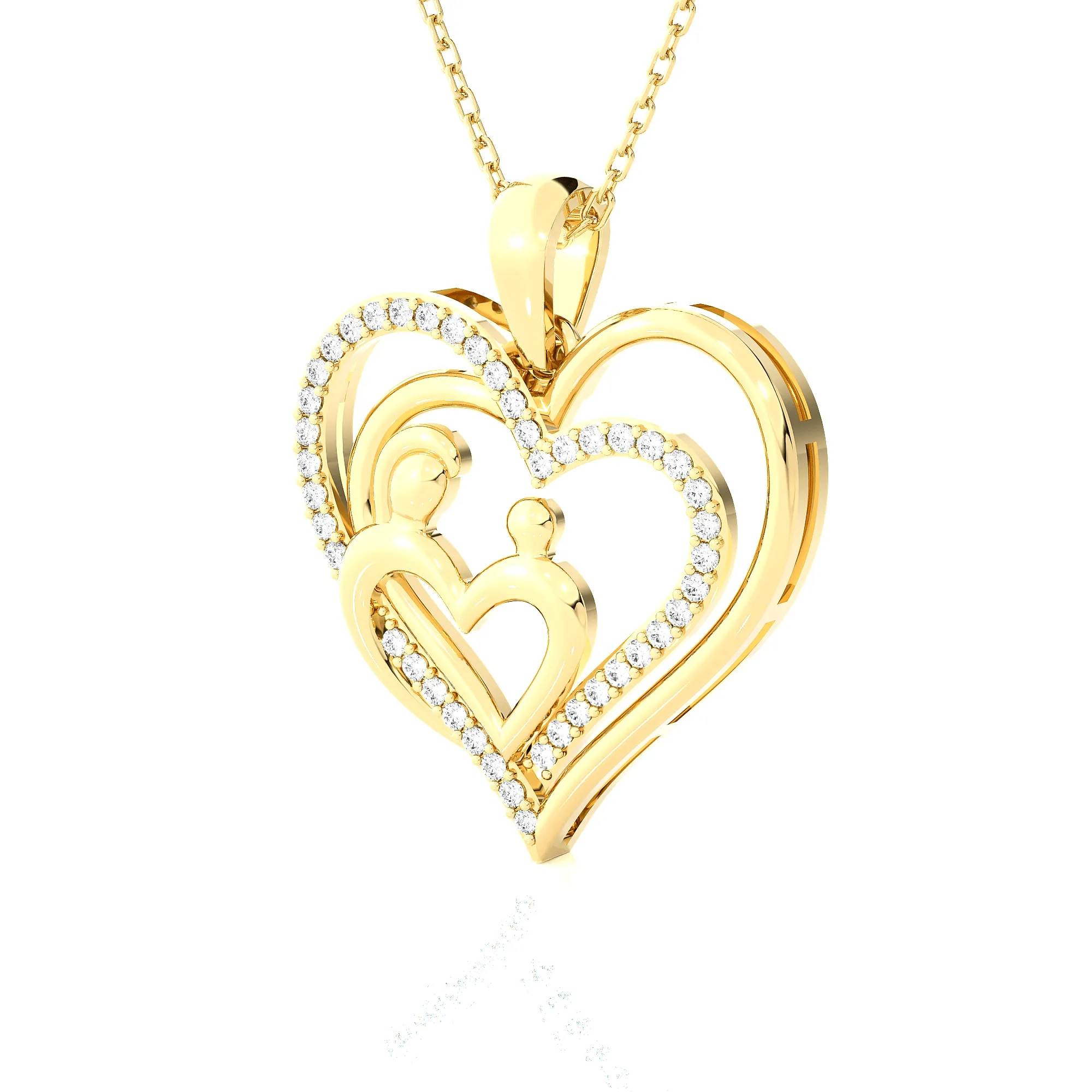 1/6  ctw Round Lab Grown Diamond Heart Pendant