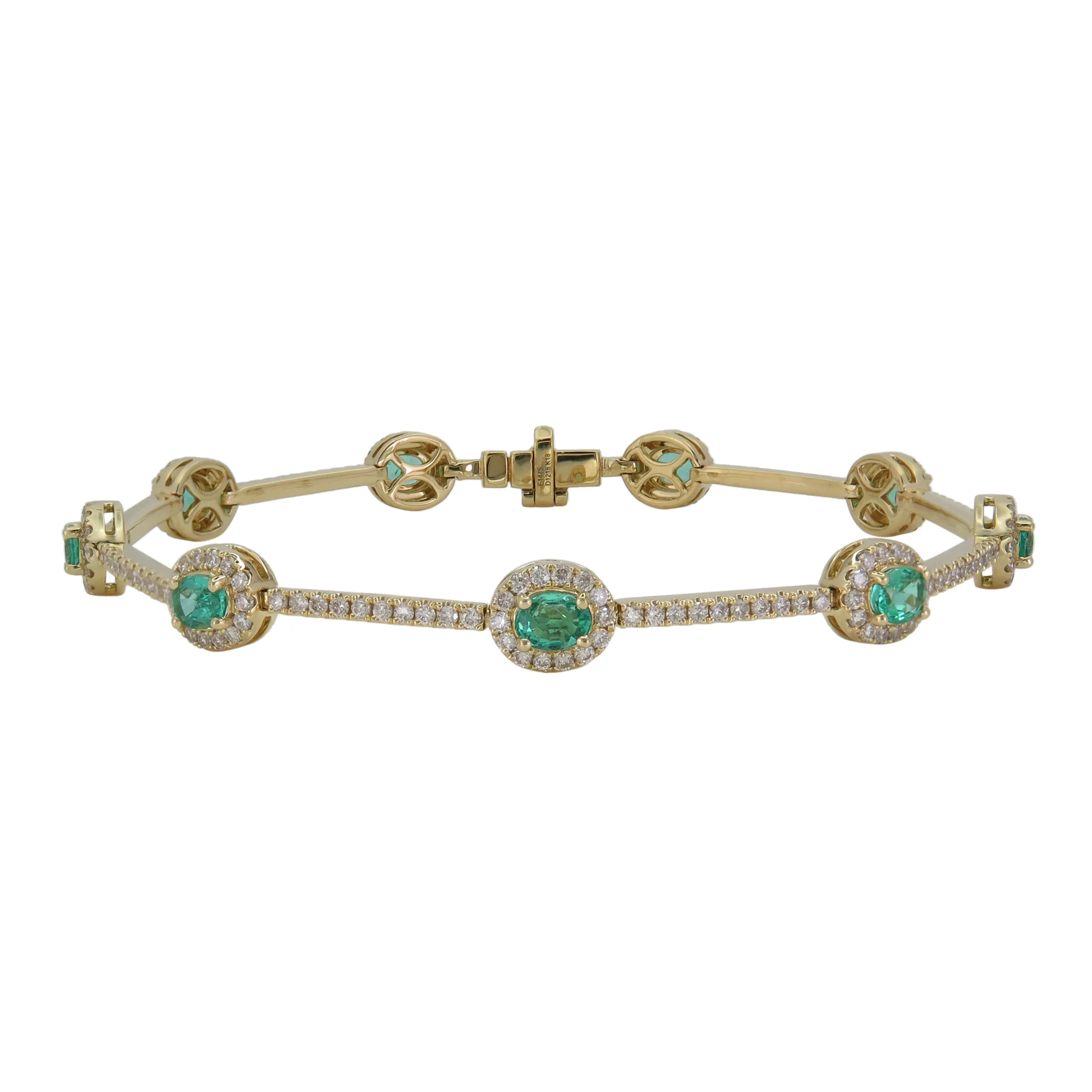 18K Gold Emerald & Diamond Bracelet