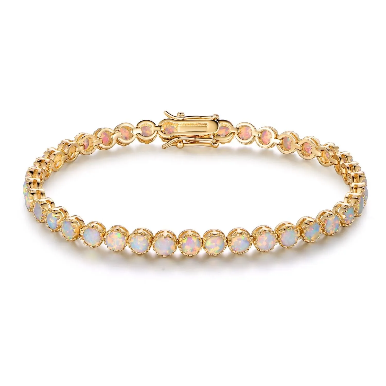 18K Gold Plated Opal Tennis Bracelet