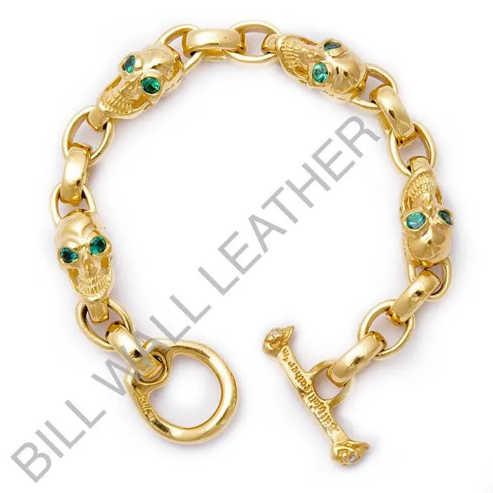 18K Tycoon Bracelet Vintage skull with stones