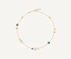 18K Yellow Gold Mixed Topaz Necklace