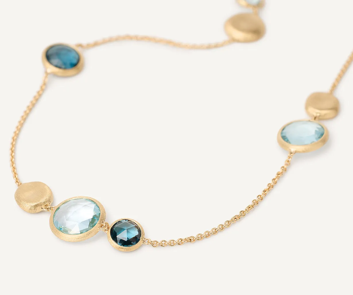 18K Yellow Gold Mixed Topaz Necklace