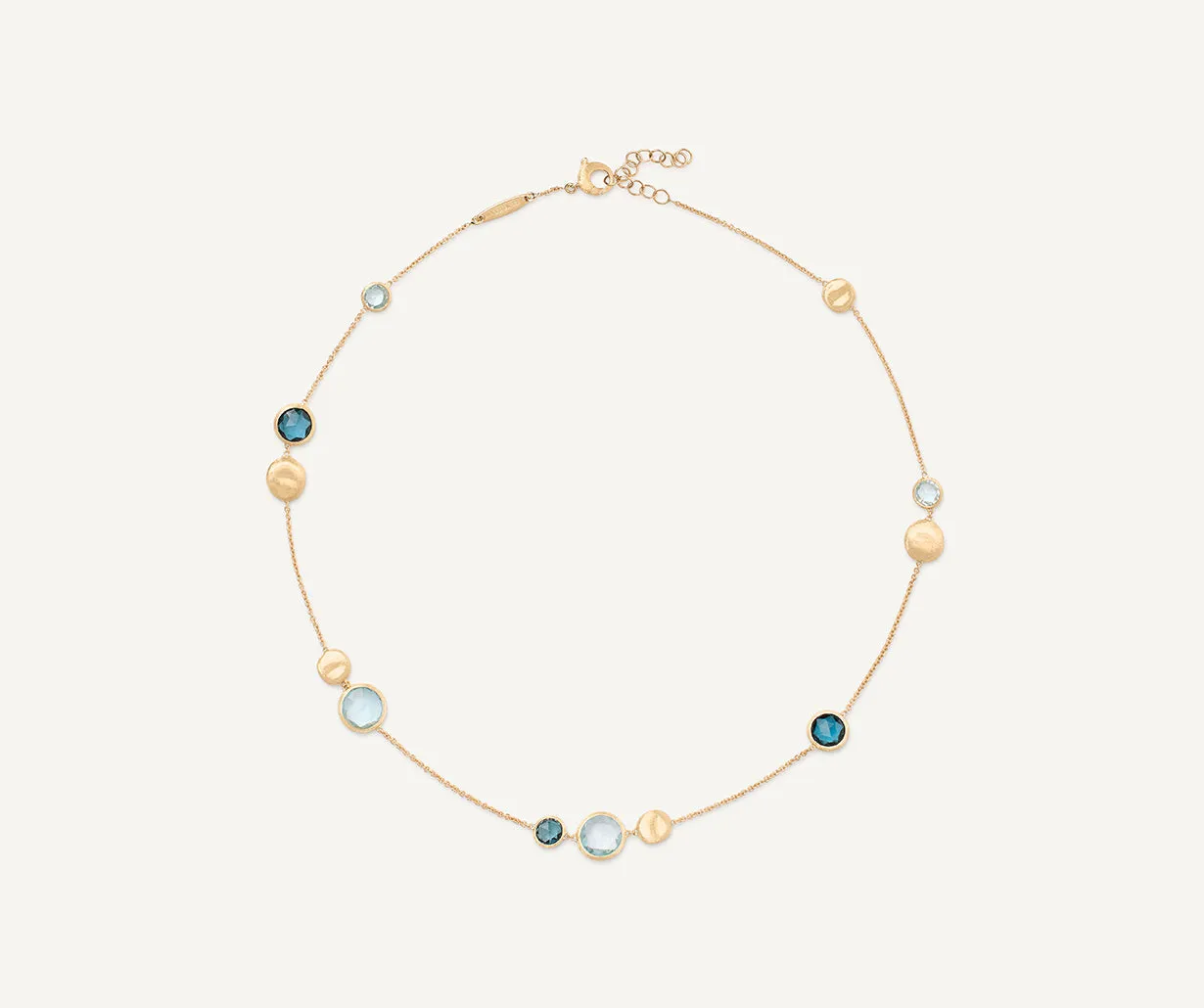 18K Yellow Gold Mixed Topaz Necklace