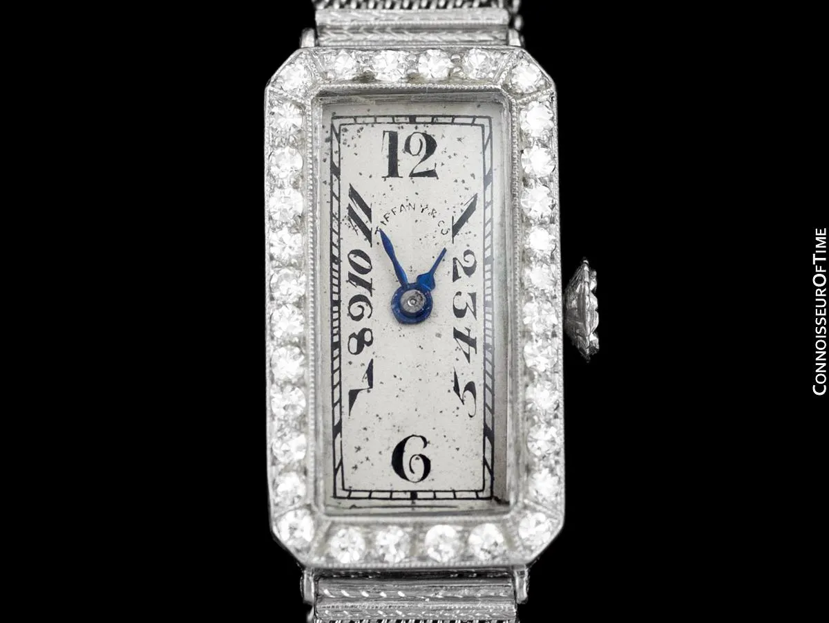 1920's Patek Philippe Tiffany & Co. Vintage Art Nouveau Ladies Watch - Platinum & Diamonds