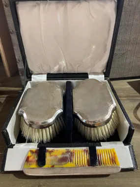 1928 British Sterling Boxed Dressing Set