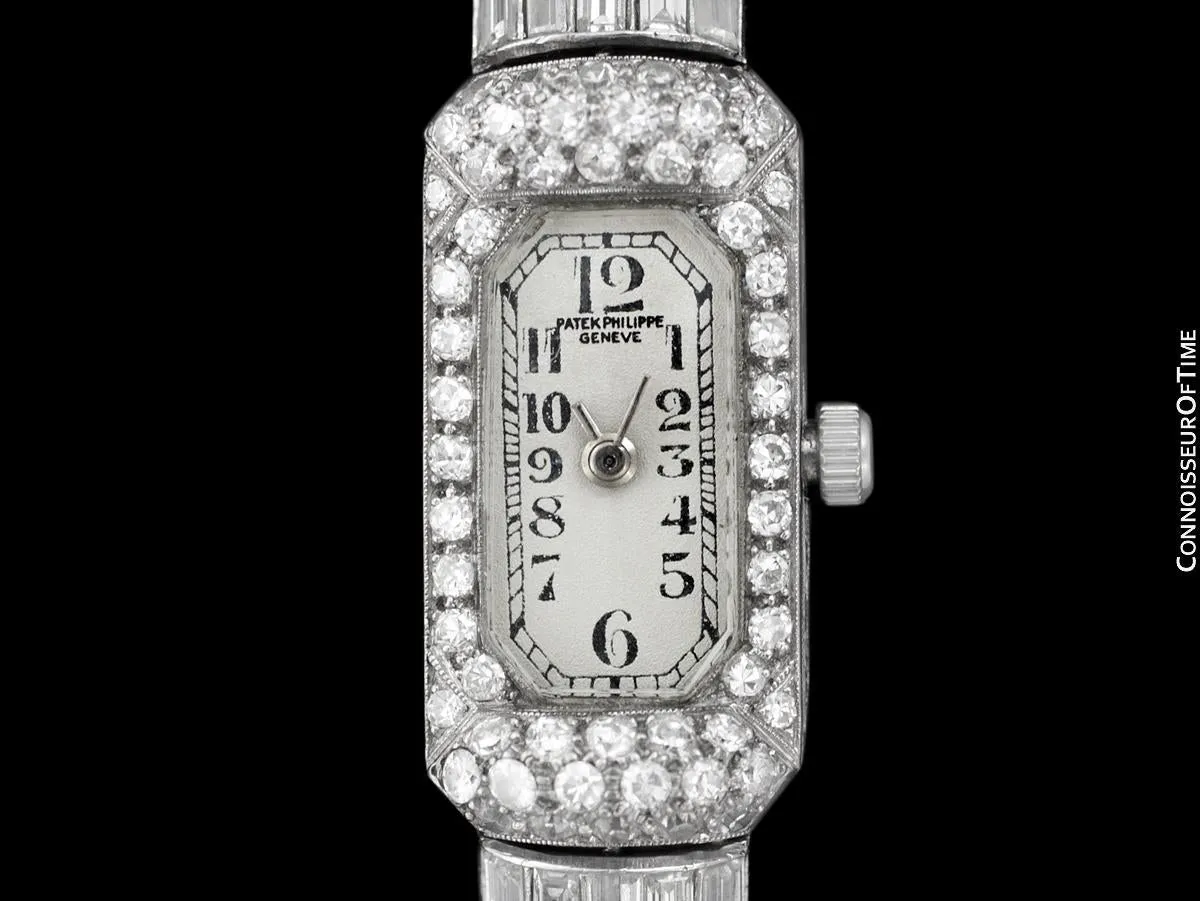 1930's Vintage Ladies 6 Carat Diamond Watch with Patek Philippe Movement - Platinum