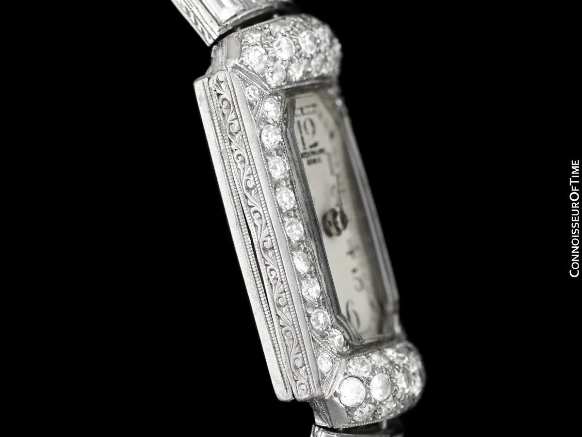 1930's Vintage Ladies 6 Carat Diamond Watch with Patek Philippe Movement - Platinum