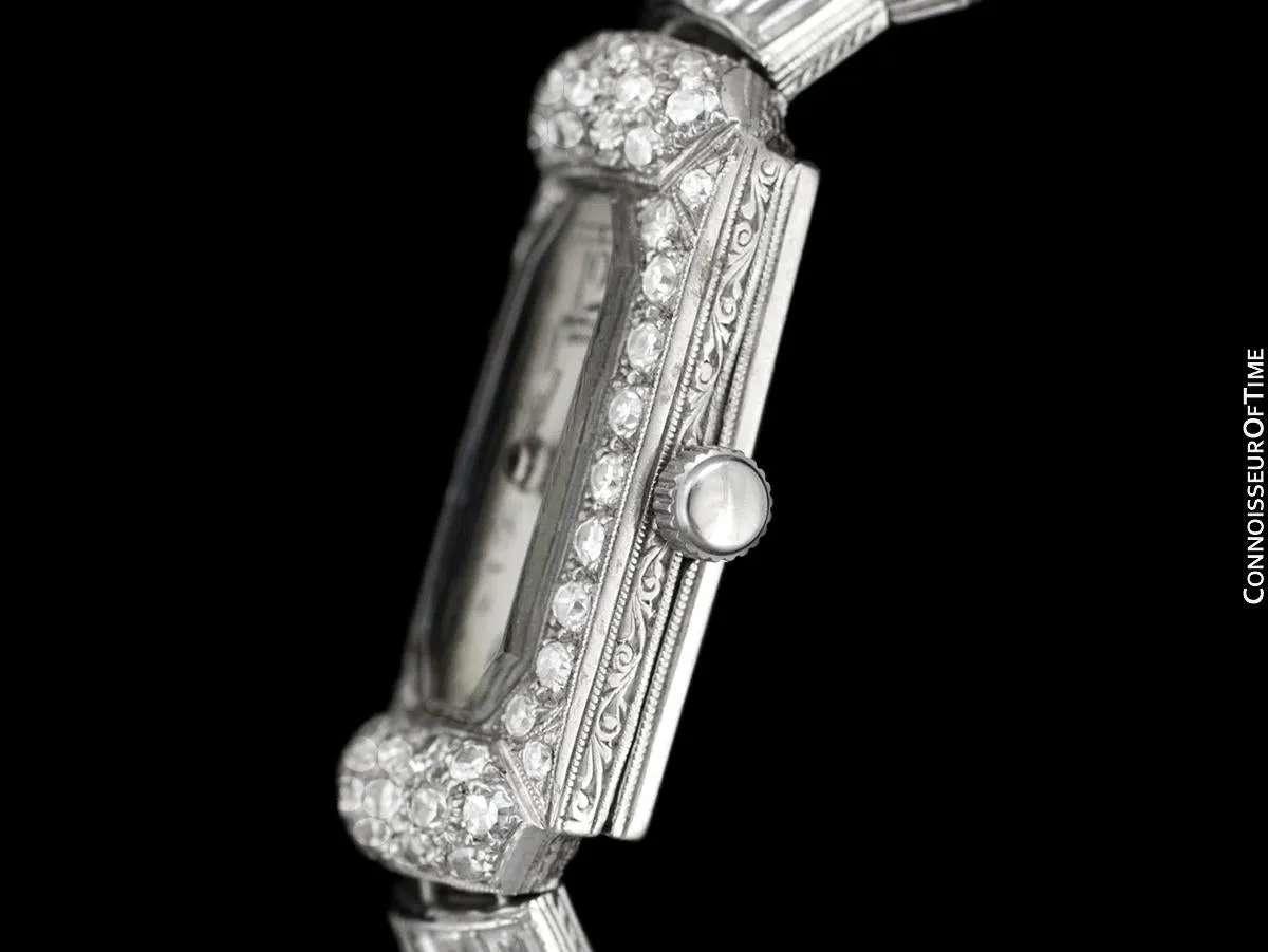 1930's Vintage Ladies 6 Carat Diamond Watch with Patek Philippe Movement - Platinum