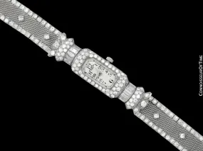 1930's Vintage Ladies 6 Carat Diamond Watch with Patek Philippe Movement - Platinum