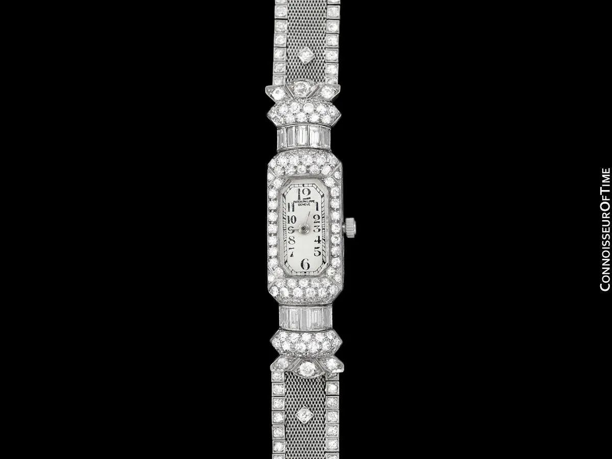 1930's Vintage Ladies 6 Carat Diamond Watch with Patek Philippe Movement - Platinum