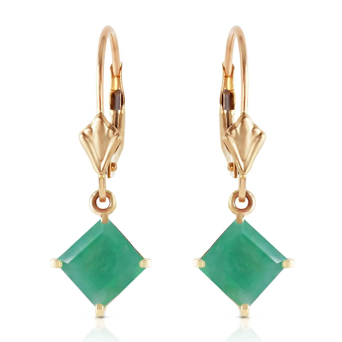 2.9 Carat 14K Solid Yellow Gold Kaylynne Emerald Earrings