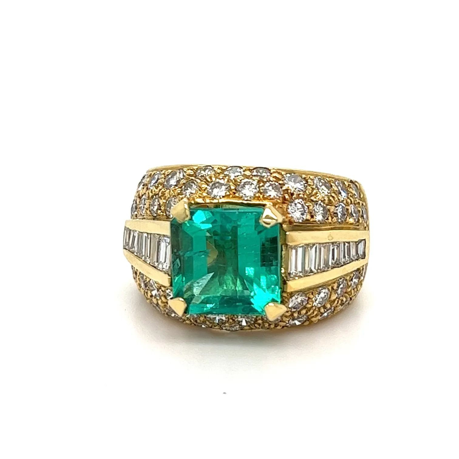 3.78 carat Emerald and Diamond Ring