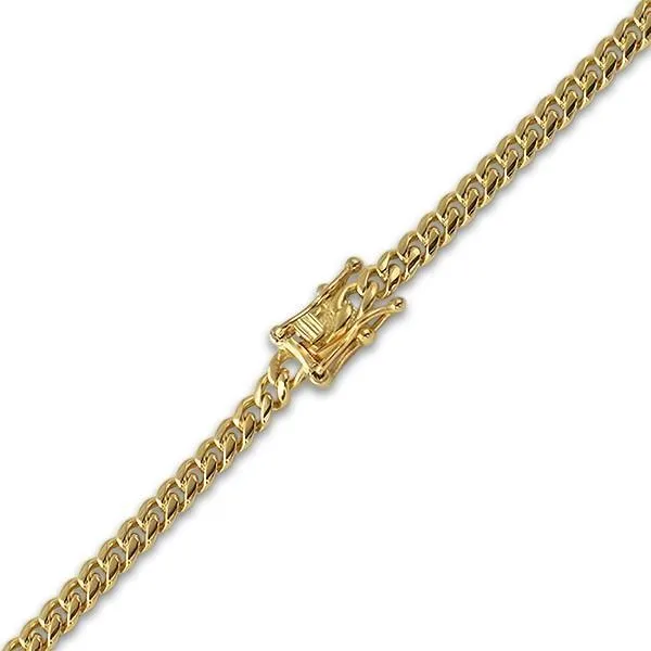 4MM Miami Cuban IP Gold Steel Bracelet Triple Lock