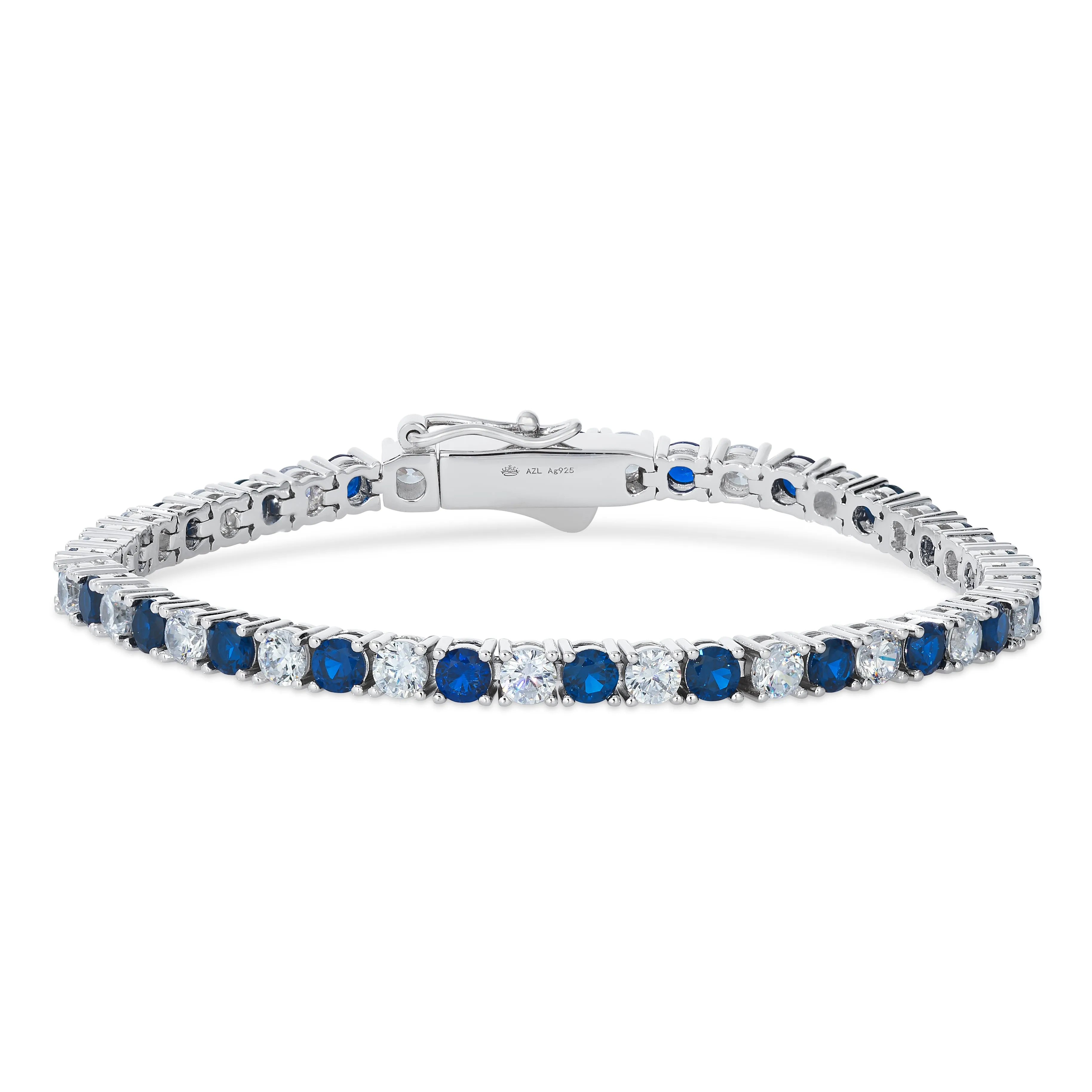 5 Carat Blue Sapphire and Diamond Crystalline Bracelet