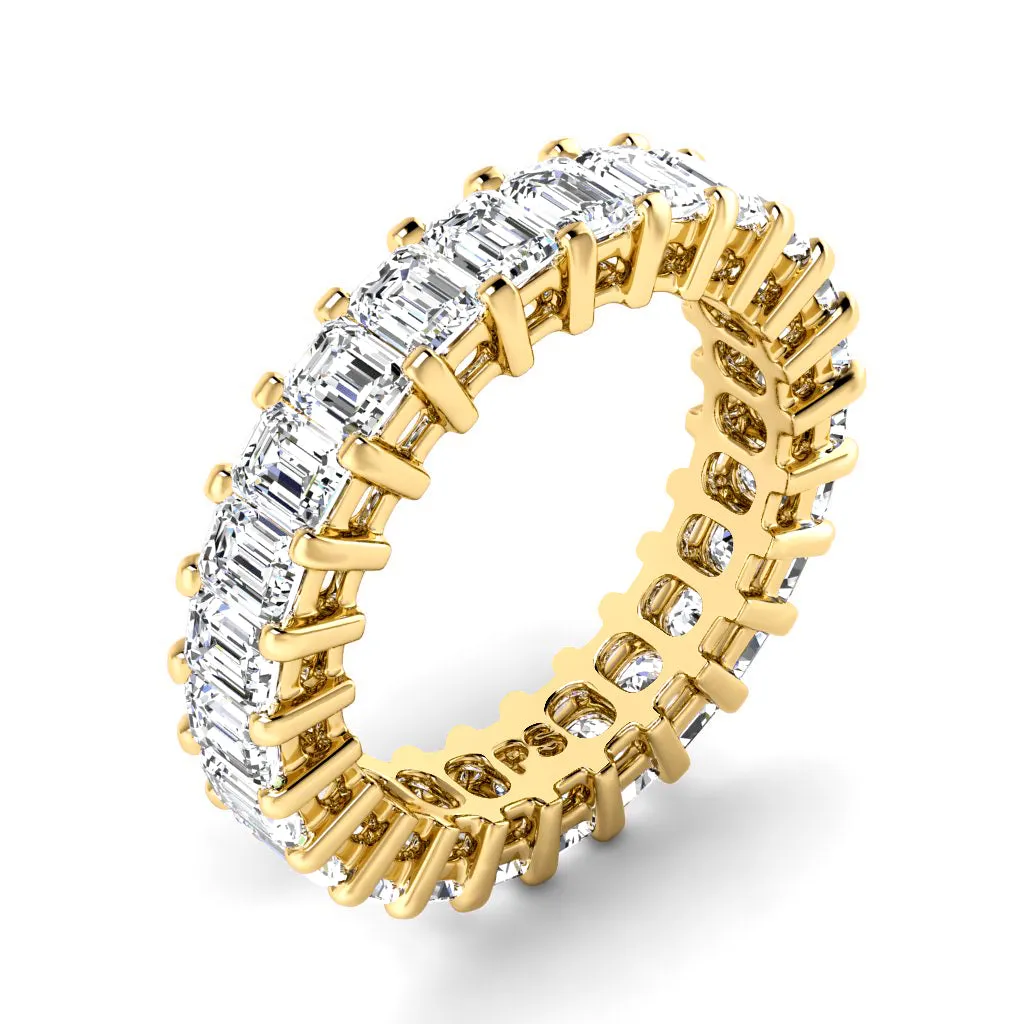 5.00 CT Emerald Cut Lab Grown Diamonds - Eternity Ring