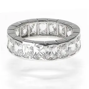 5.20 CT Emerald Cut Diamonds - Channel Setting Eternity Ring