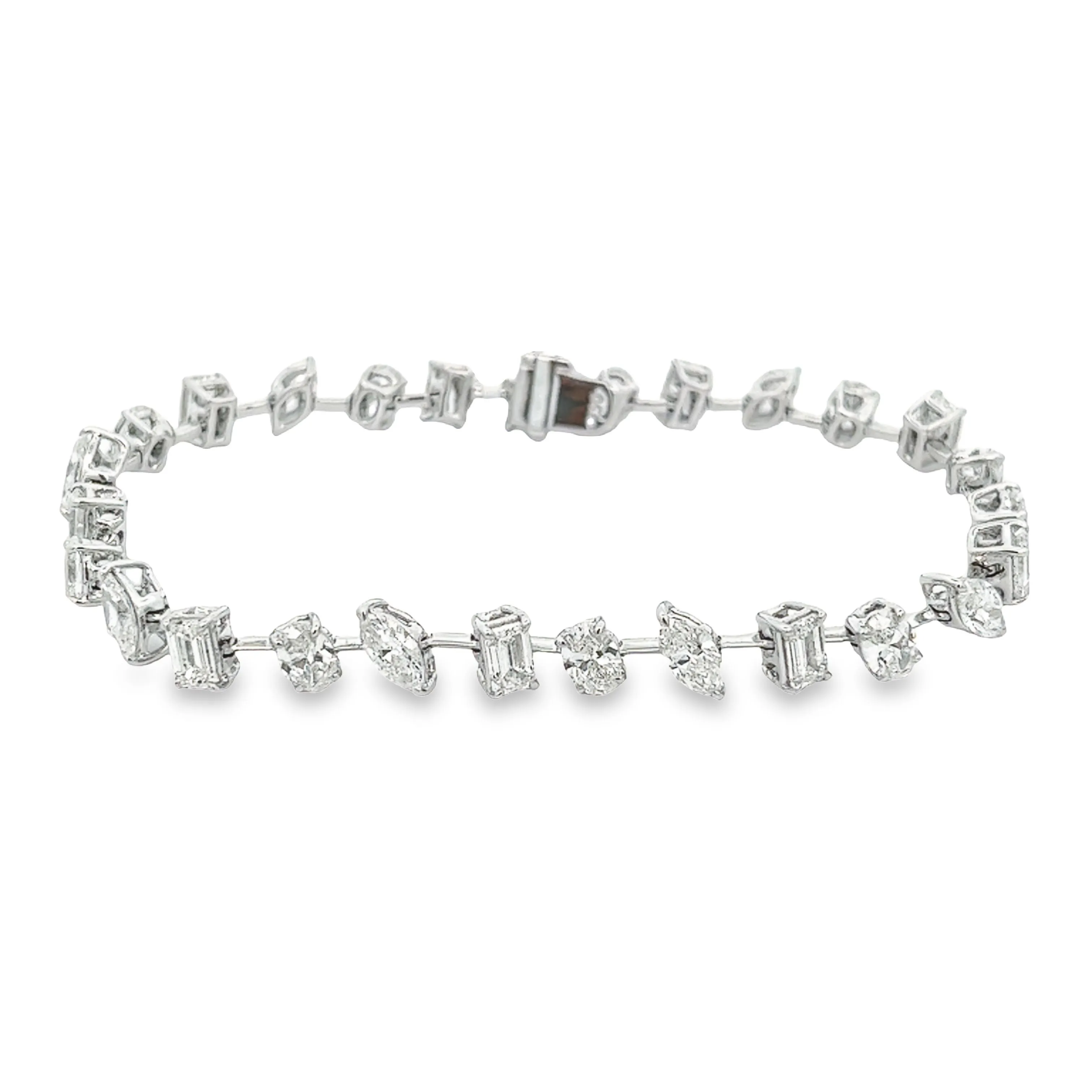 8.53ct 18k White Gold Mixed Shape Diamond Bracelet