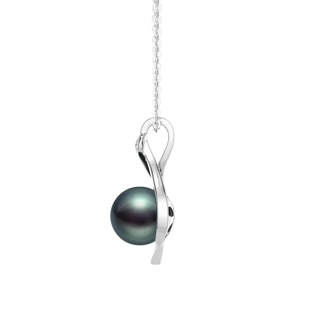 8MM Tahitian Pearl Twist Pendant Necklace