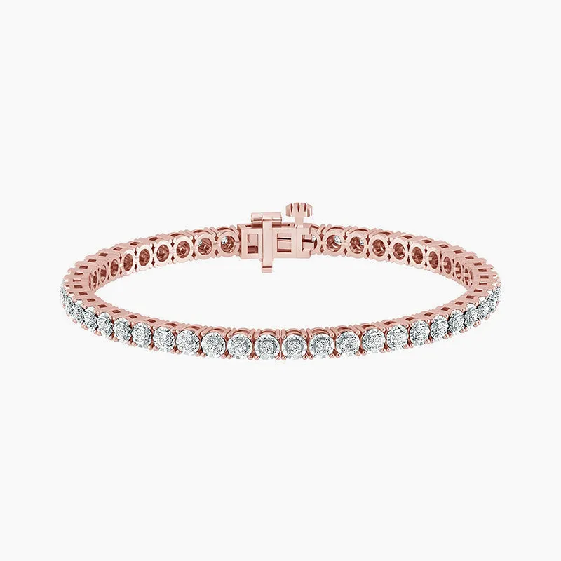 925 Silver Circle Link Tennis Bracelet