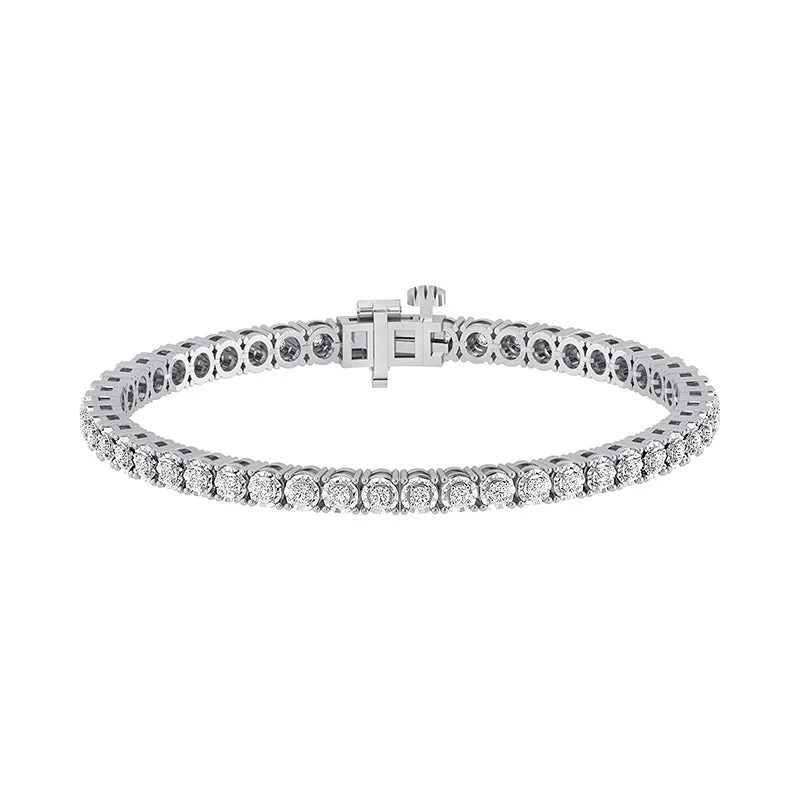 925 Silver Circle Link Tennis Bracelet