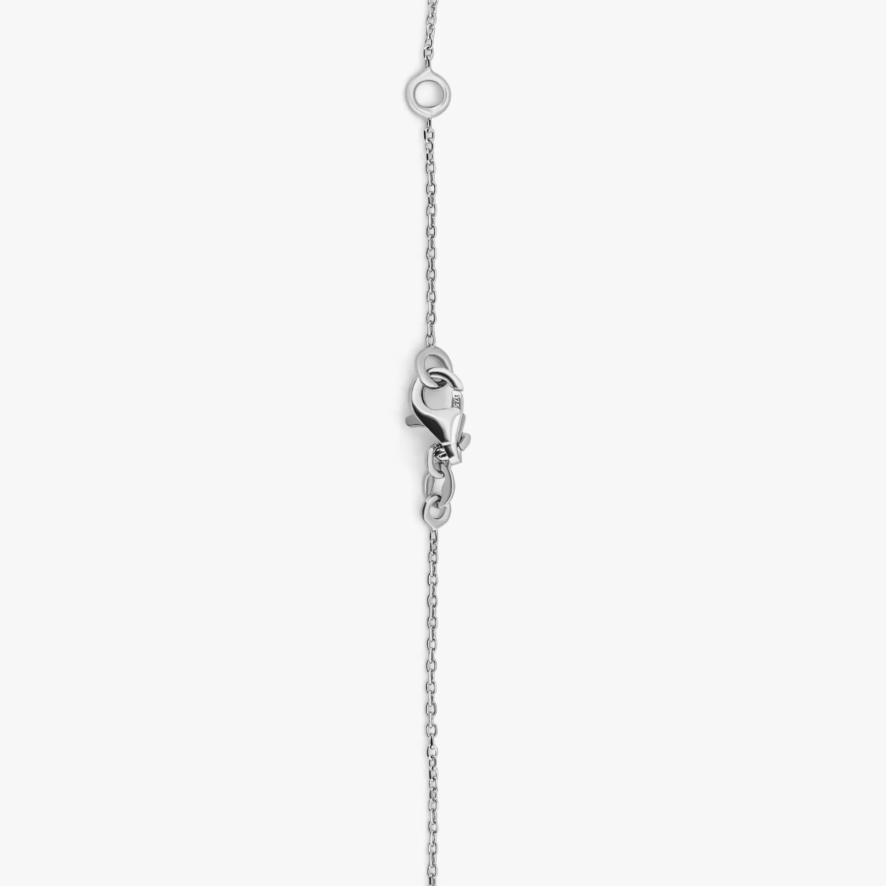 9K satin white gold Kensington chain necklace with topaz