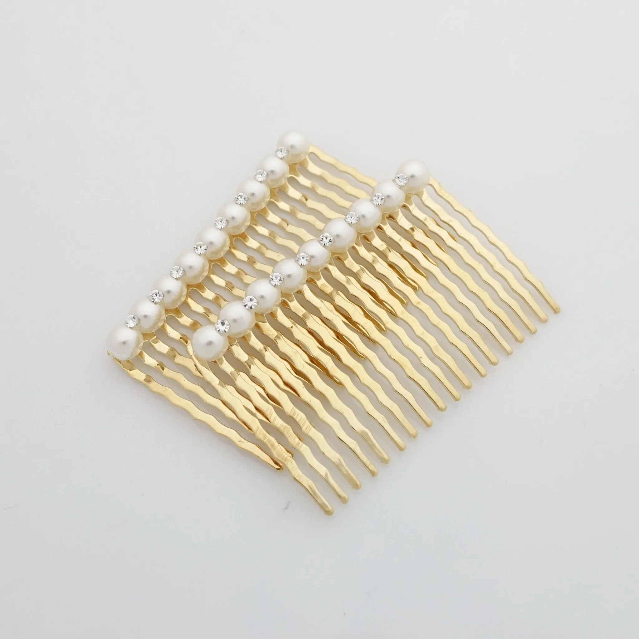 A set of Pearl Rhinestone Decorative 18 teeth Hair Combs