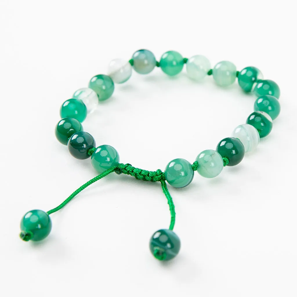 Adjustable Green Agate Bracelet