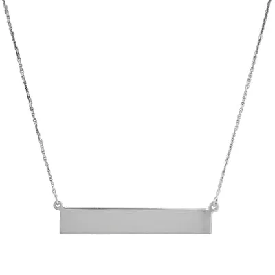 Adjustable Name Bar Necklace in Sterling Silver