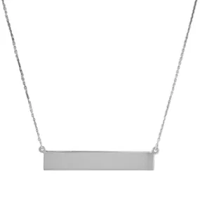 Adjustable Name Bar Necklace in Sterling Silver