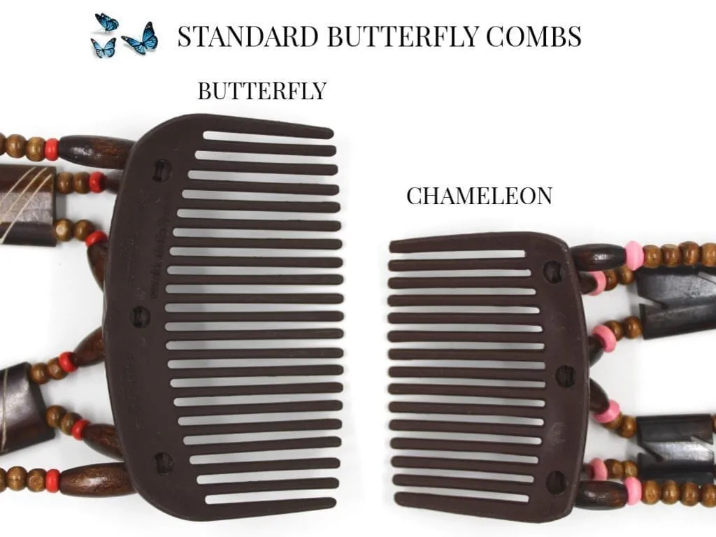 African Butterfly Chameleon Hair Comb - Ndalena Brown 38