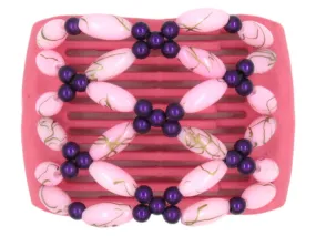 African Butterfly LadyBug Hair Comb - Pink Raspberry 15