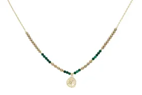 ALLAT MALACHITE & GOLD GEMSTONE NECKLACE